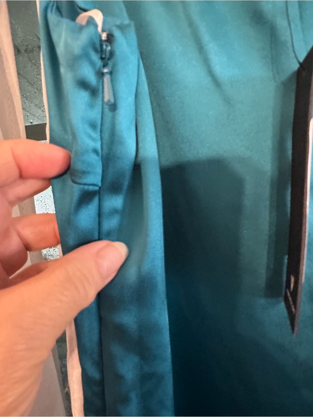 Lulu's Teal Maxi Dress with side slit and adjustable straps. Lined. - Picture 9 of 11